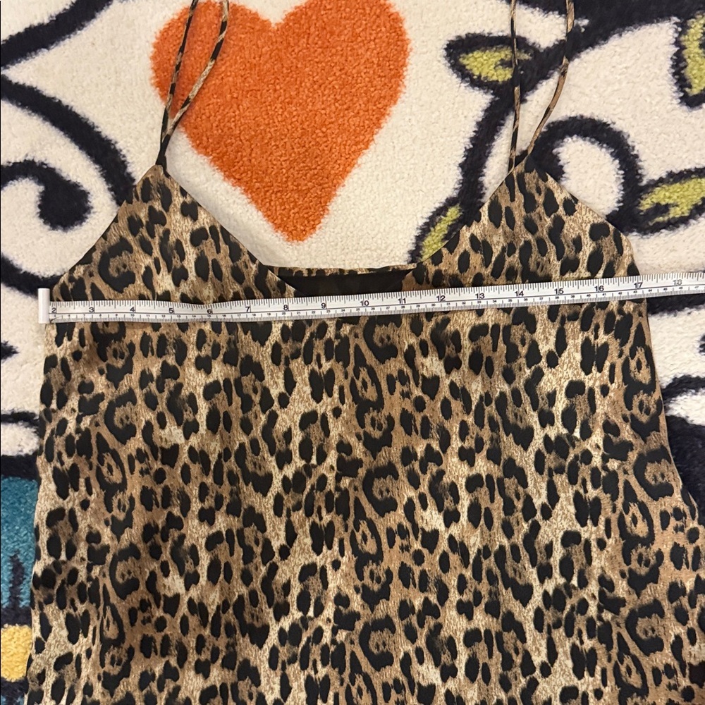 ZARA Basic Satin Leopard Print Layered Camisole Medium - Picture 9 of 12